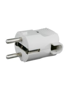 Clavija bipolar Schuko acodada c/. toma tierra 16A