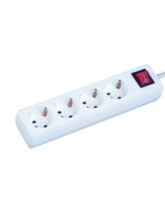 Base múltiple 4 tomas con interruptor luminoso.