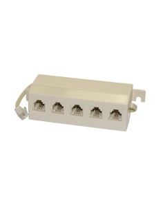 Distribuidor telefónico modular 5 salidas RJ11 6P.4C.