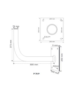 P 76 P / Soporte pared 76mm 2
