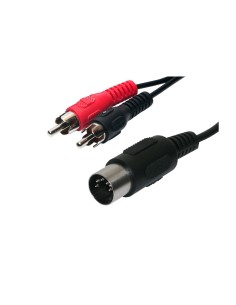 Conexión audio 2 RCA macho a DIN macho 1Mtrs.