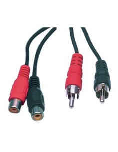Conexión audio 2 RCA macho a 2 RCA hembra 1,5Mtrs.