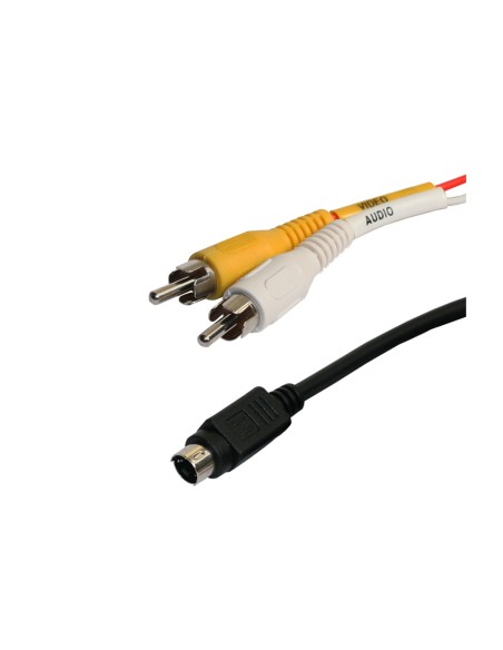 Conexión vídeo-cámara miniDIN 8c macho a 2 RCA macho 3Mtrs