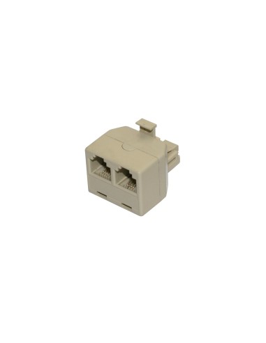 Adaptador telefónico salida doble RJ11 6P.4C.