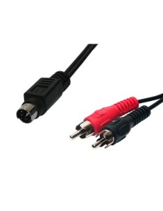 Conexión vídeo 2 RCA macho a miniDIN 4c macho 1,5Mtrs.