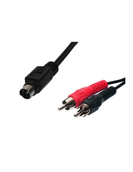 Conexión vídeo 2 RCA macho a miniDIN 4c macho 1,5Mtrs.