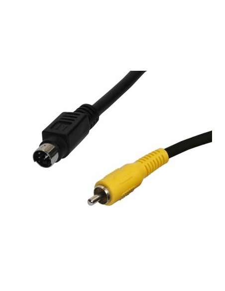 Conexión vídeo RCA macho a miniDIN 4c macho 1,5Mtrs.