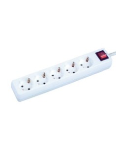 Base múltiple 5 tomas con interruptor luminoso.