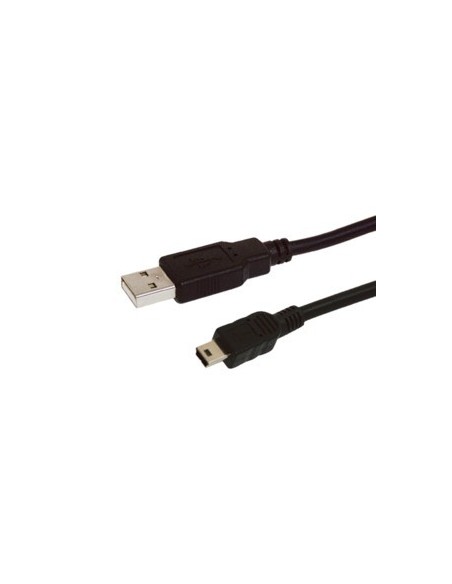 Conexión USB Tipo A macho a mini USB-B 5p. macho 3Mtrs.