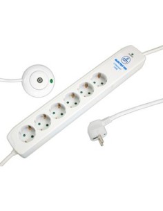 Base múltiple 6 tomas con interruptor de pie.