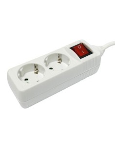 Base múltiple 2 tomas con interruptor luminoso