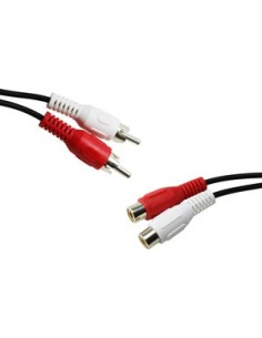 Conexión audio 2 RCA macho a 2 RCA hembra 2Mtrs.