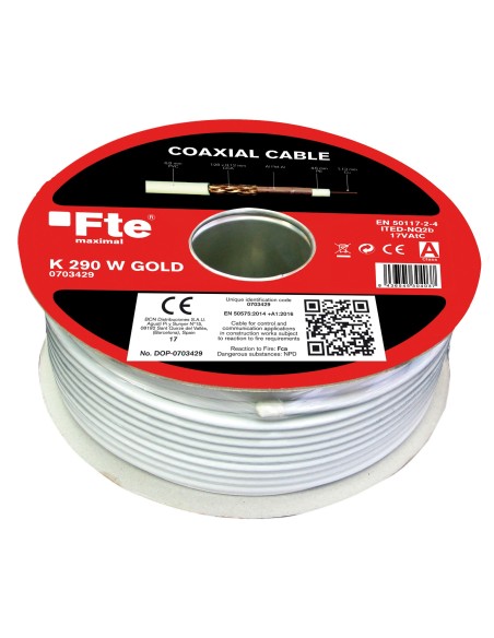 K 290 W GOLD / Cable coaxial 6,8mm CU/Al 100Mtrs