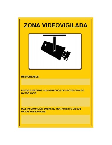 Cartel Zona de Videovigilancia Plástico Int./Ext. Homologado