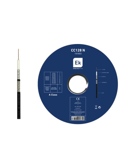 CC 128 N / Cable coaxial 6,8mm negro CCS/Al 100Mtrs