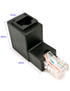Adaptador RJ45 Macho-Hembra, 90º Cat.6 2