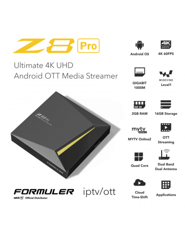 FORMULER Z8 PRO / Receptor IPTV Android 4K Ultra HD