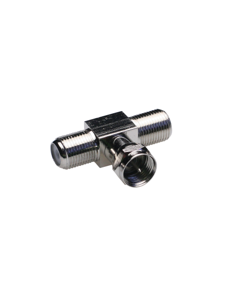 Conector F macho a 2 F hembras