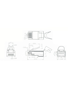Conector RJ45 FTP Cat.7 + Guía 2