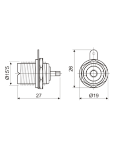 Conector PL hembra sujeción a chasis. 2