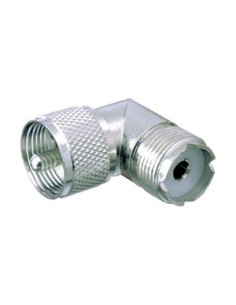 Conector PL macho - hembra acodado