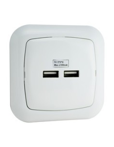 Base USB empotrable 2 tomas