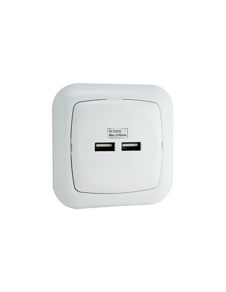 Base USB empotrable 2 tomas