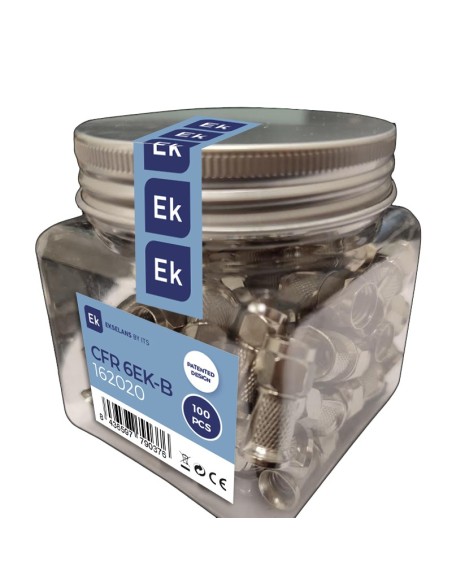 CFR 6 EK-B / Conector F  roscado con aletas.