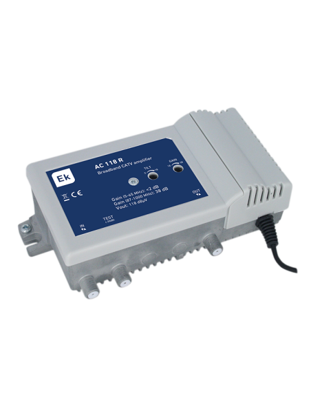 <p><b>Especificaciones:</b></p>
<p>v Ajuste de ganancia y tilt independientes <br />v Canal de retorno pasivo <br />v Aislamient