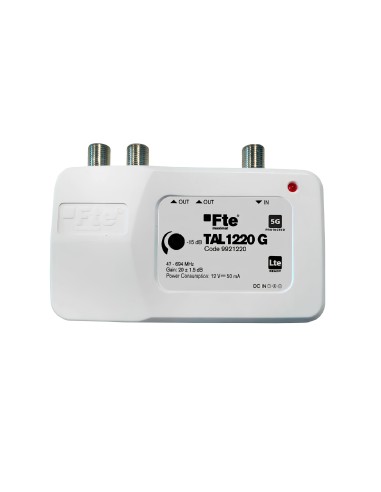 <p><strong>Especificaciones:</strong></p>
<p>- Ganancia 20 dB<br />- Amplificador distribuidor 2 salidas<br />- Fuente alimentac