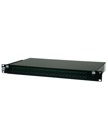 <p><strong>Especificaciones:</strong></p>
<p>Bandeja rack extraíble para conexiones de fibra óptca.<br />Tiradores de plástico c