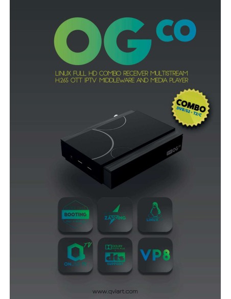 QVIART OGco / Receptor combo Satélite/TERR + IPTV