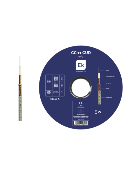 <p><strong>Características técnicas:</strong></p>
<p>v 128 hilos. <br />v Conductor CU 1,63mm. <br />v Apantallamiento 90dB /cla