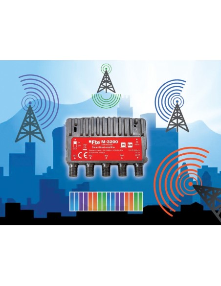 Kit´s M3200 / Amplif. Mástil Inteligente 4 IN + Fuente de Alimentación