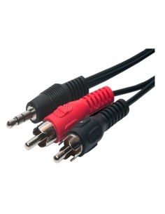Conexión audio 2 RCA macho a  Jack macho 3,5mm 10Mts.