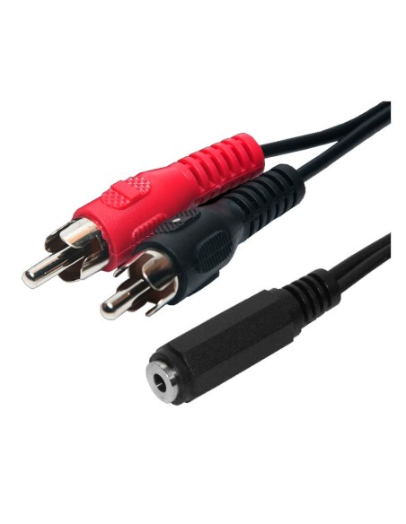 Conexión audio 2 RCA macho a Jack hembra 3,5mm 1,5 mts