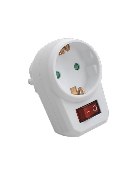 Base eléctrica macho a hembra 16A con interruptor