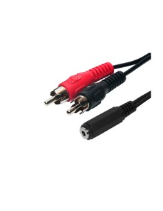 Conexión audio 2 RCA macho a Jack hembra 3,5mm 1,5 mts 2