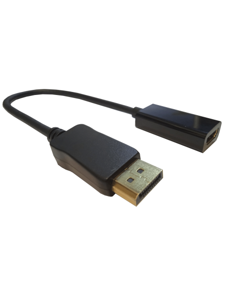 <p><span style="color:#4a4a4a;">onexión DisplayPort macho (IN) a HDMI hembra (OUT), con conectores dorados.</span></p>
<p><span 