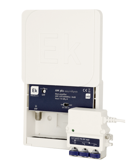 Amplificador mástil UHF 36dB + F.A. QuiCoax / KIT AM 361 Amplificador mástil UHF 36dB + F.A. QuiCoax / KIT AM 361