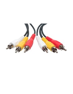 Conexión audio-vídeo 3 RCA macho a 3 RCA macho 5 mt 2