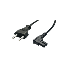 Cable alimentación eléctrica hembra C7 acodada a macho red 3Mtrs.