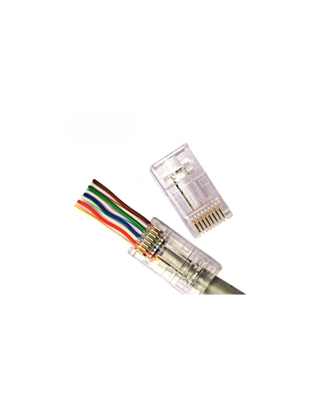 CONECTOR MODULAR  8P8C  PASANTE  Categoría 6