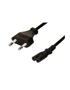 Cable alimentación eléctrica hembra C7 a macho red 1,8Mtrs.