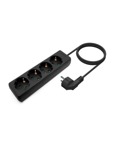 REGLETA  MULTIPLE  4 TOMAS  C/CABLE  NEGRO