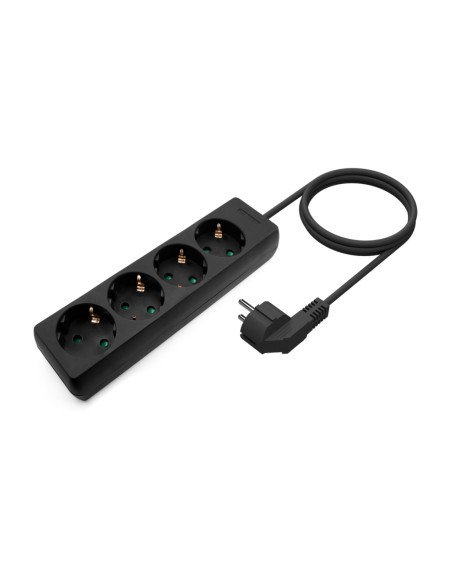 REGLETA  MULTIPLE  4 TOMAS  C/CABLE  NEGRO