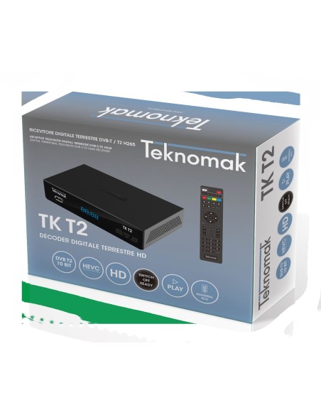 TK T2  Receptor Teknomak TDT  DVB-T/T2 HD H265 HEVC C/. Mando Universal