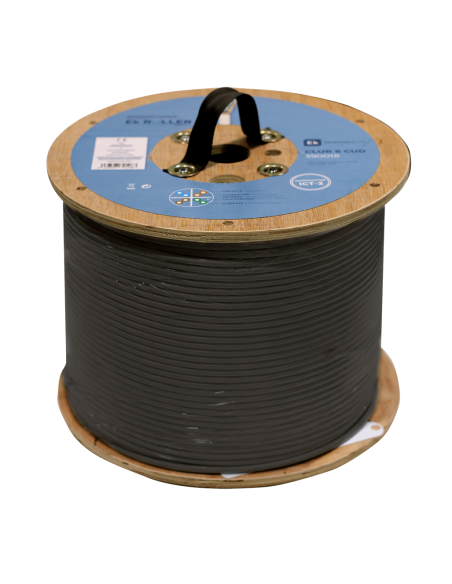 CLUR 6 CU-E CAB.LAN Cat.6 U/UTP CU 305mt Negro EXT.UV-PE