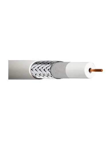 CCR 128 / Cable coaxial 6,9 mm 128 hilos Bob.100 Mrts Blanco