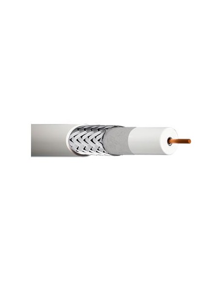 CCR 128 / Cable coaxial 6,9 mm 128 hilos Bob.100 Mrts Blanco